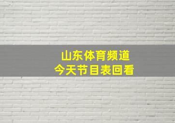 山东体育频道今天节目表回看