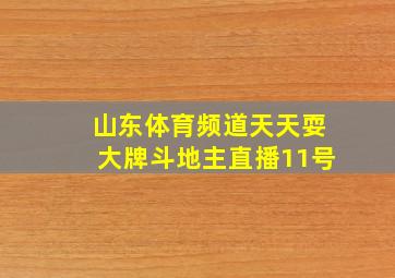 山东体育频道天天耍大牌斗地主直播11号