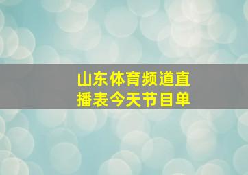 山东体育频道直播表今天节目单