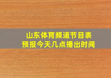 山东体育频道节目表预报今天几点播出时间