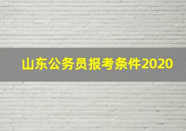 山东公务员报考条件2020