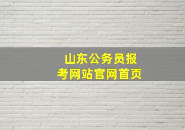 山东公务员报考网站官网首页