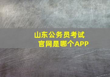 山东公务员考试官网是哪个APP