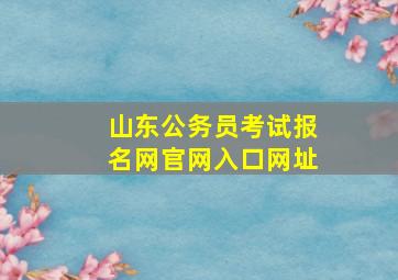 山东公务员考试报名网官网入口网址