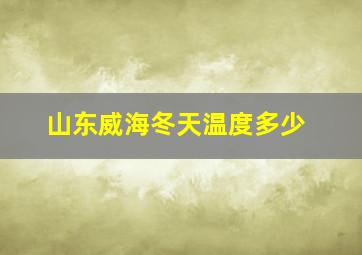 山东威海冬天温度多少