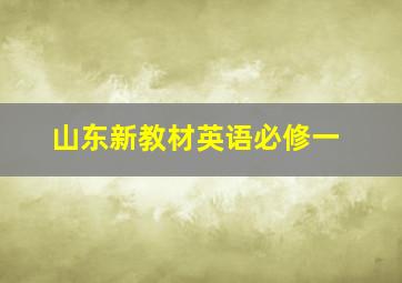 山东新教材英语必修一