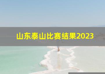 山东泰山比赛结果2023