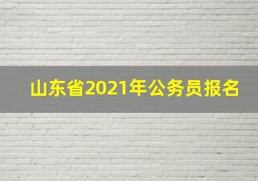 山东省2021年公务员报名