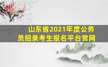 山东省2021年度公务员招录考生报名平台官网