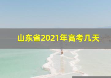 山东省2021年高考几天