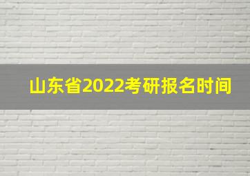 山东省2022考研报名时间