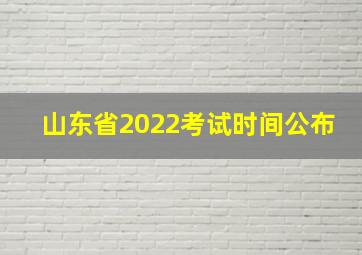 山东省2022考试时间公布