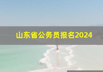 山东省公务员报名2024