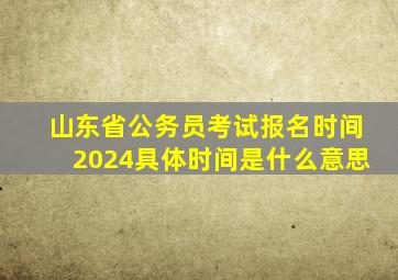 山东省公务员考试报名时间2024具体时间是什么意思