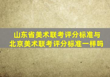 山东省美术联考评分标准与北京美术联考评分标准一样吗