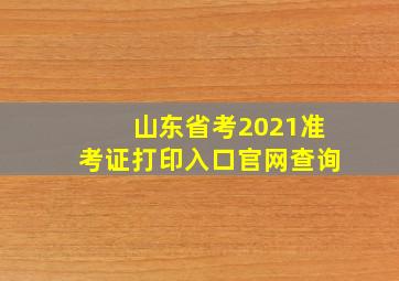 山东省考2021准考证打印入口官网查询