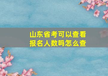 山东省考可以查看报名人数吗怎么查