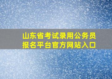 山东省考试录用公务员报名平台官方网站入口