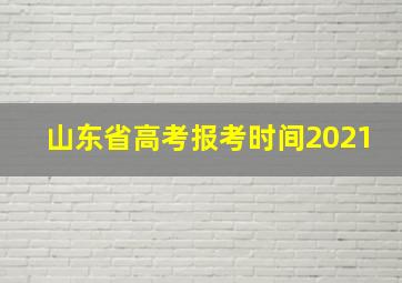 山东省高考报考时间2021