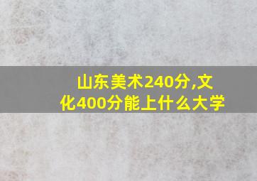 山东美术240分,文化400分能上什么大学