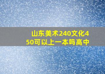 山东美术240文化450可以上一本吗高中