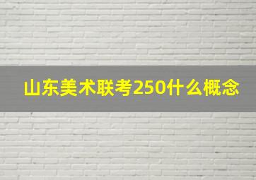 山东美术联考250什么概念