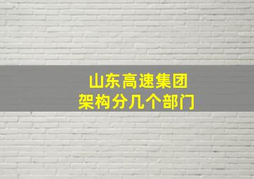 山东高速集团架构分几个部门