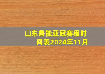 山东鲁能亚冠赛程时间表2024年11月