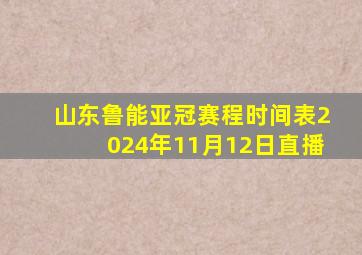 山东鲁能亚冠赛程时间表2024年11月12日直播