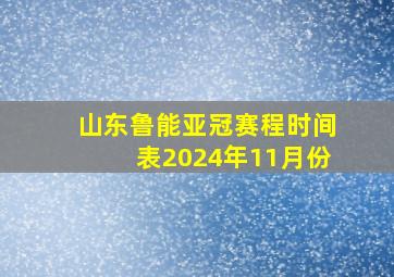 山东鲁能亚冠赛程时间表2024年11月份