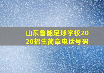 山东鲁能足球学校2020招生简章电话号码