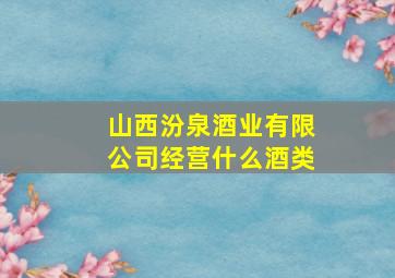 山西汾泉酒业有限公司经营什么酒类