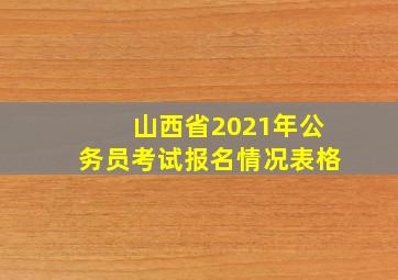 山西省2021年公务员考试报名情况表格