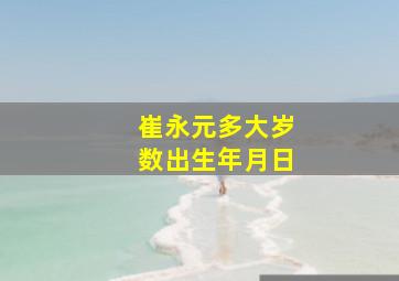 崔永元多大岁数出生年月日