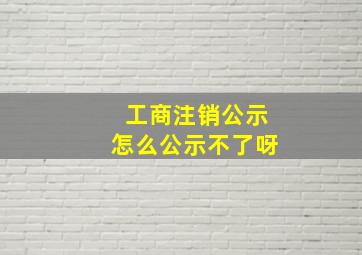 工商注销公示怎么公示不了呀