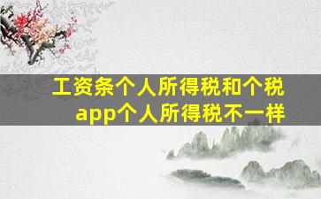 工资条个人所得税和个税app个人所得税不一样