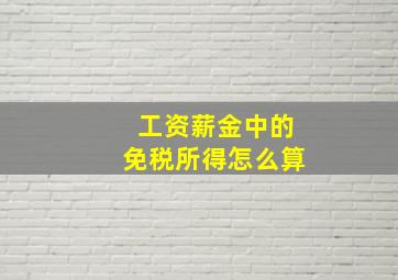 工资薪金中的免税所得怎么算