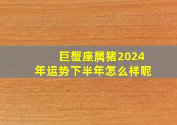 巨蟹座属猪2024年运势下半年怎么样呢