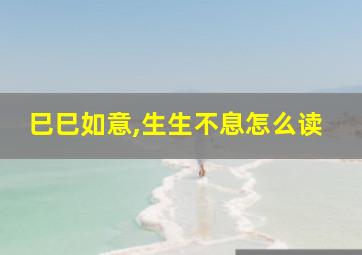 巳巳如意,生生不息怎么读