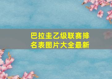 巴拉圭乙级联赛排名表图片大全最新