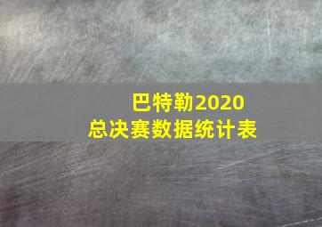 巴特勒2020总决赛数据统计表