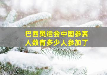 巴西奥运会中国参赛人数有多少人参加了