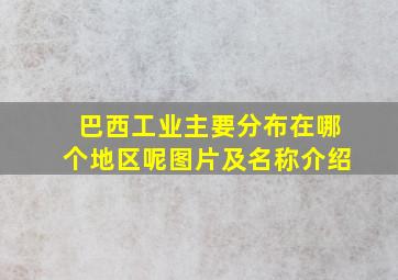 巴西工业主要分布在哪个地区呢图片及名称介绍