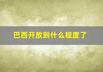 巴西开放到什么程度了