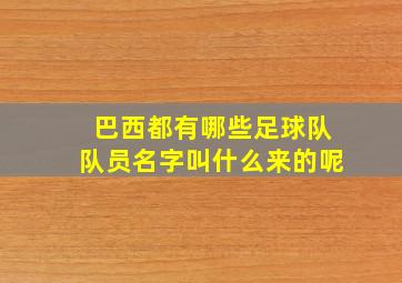 巴西都有哪些足球队队员名字叫什么来的呢