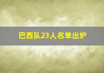 巴西队23人名单出炉