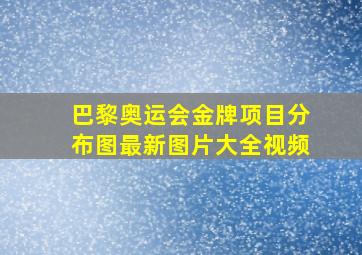 巴黎奥运会金牌项目分布图最新图片大全视频