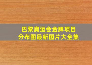 巴黎奥运会金牌项目分布图最新图片大全集