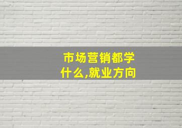 市场营销都学什么,就业方向