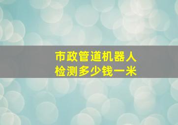 市政管道机器人检测多少钱一米